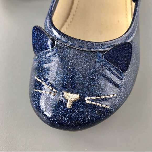 NWT Baby Gap Blue Sparkly Kitty Cat Shoes - Picture 8 of 8